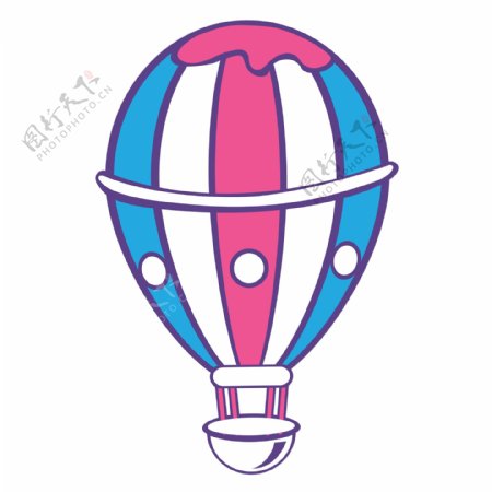 彩色节日热气球卡通透明素材