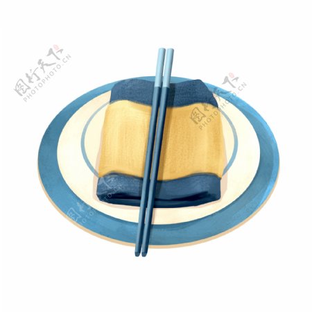 手绘中式餐具筷子盘子