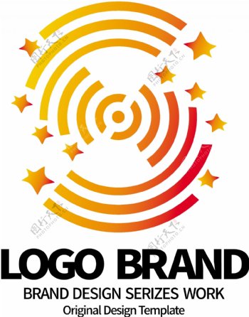 矢量红黄线条S字母公司LOGO标志设计