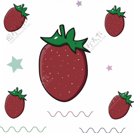 草莓装饰物矢量图片
