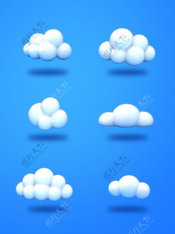 白色云朵图案设计