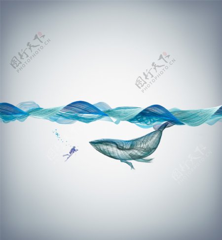 蓝色海洋鲸鱼