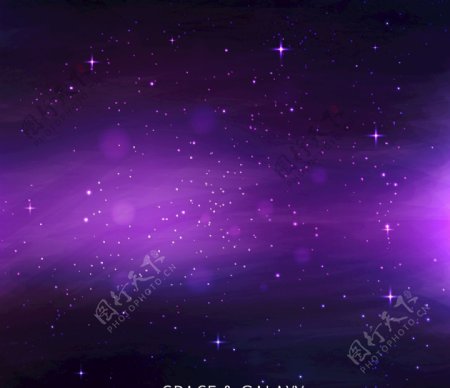 紫光的星系背景