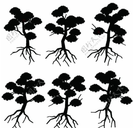 卡通树木插图