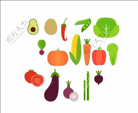 卡通蔬菜矢量图
