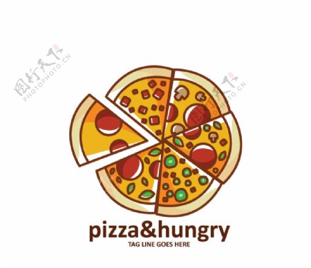披萨形状徽标模板