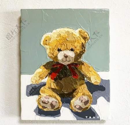 日常物品油画玩具布偶熊