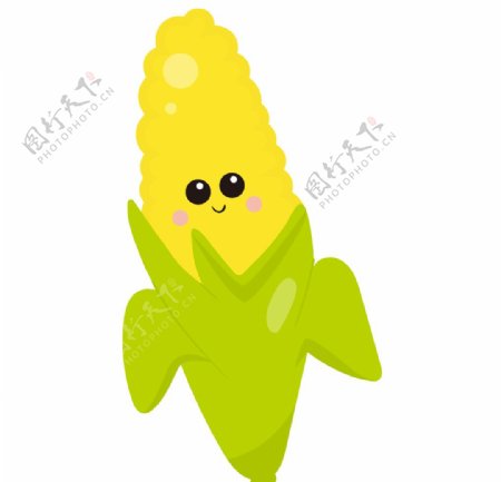 玉米可爱卡通手绘矢量素材