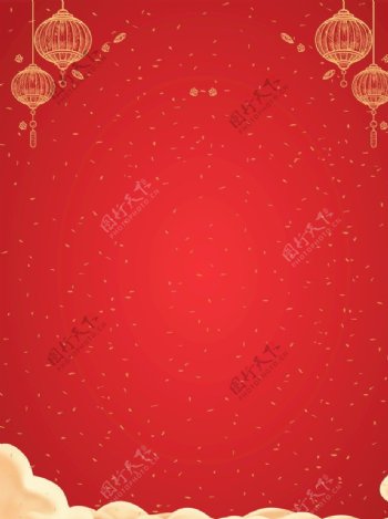 红色灯笼元旦新年背景