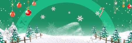 淘宝天猫圣诞节绿色海报背景