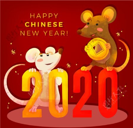 2020年创意老鼠贺卡