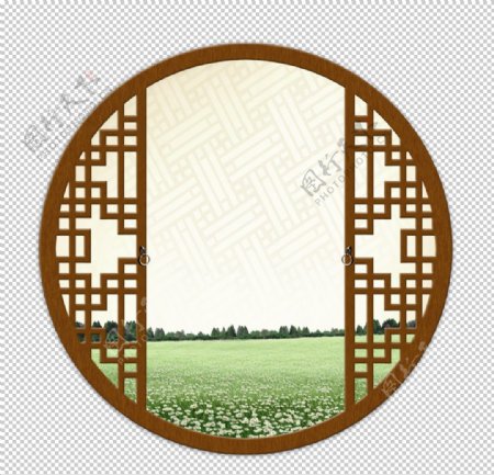 中式古典圆框