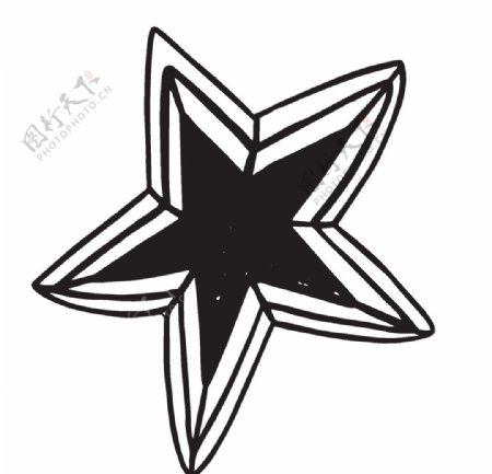 黑色创意五角星图案