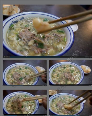 中华美食羊肉泡馍视频拍摄