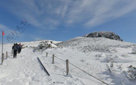 济州哈拉冬季景观雪山