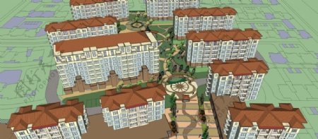 住宅校区及景观模型