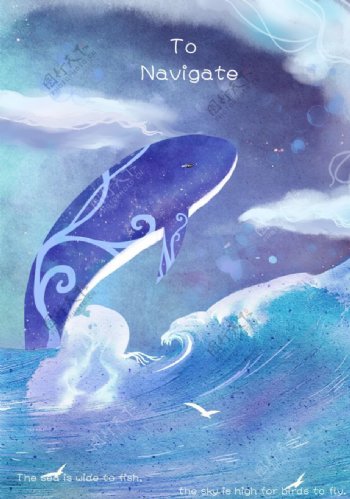 鲸鱼插画