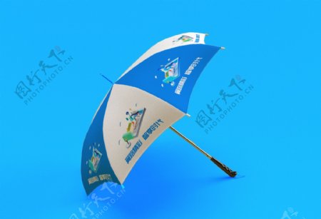 蓝色雨伞样机