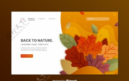创意树叶自然网站登录界面