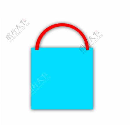 蓝色方形购物袋