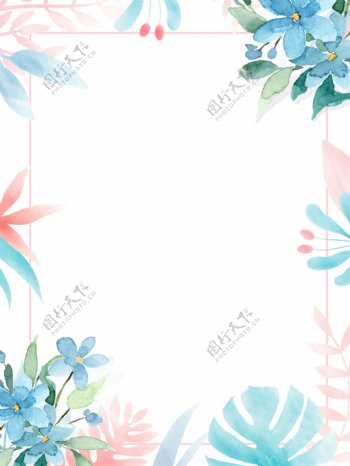 水彩植物花卉模板