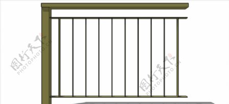 铁栅栏护栏围栏室外模型