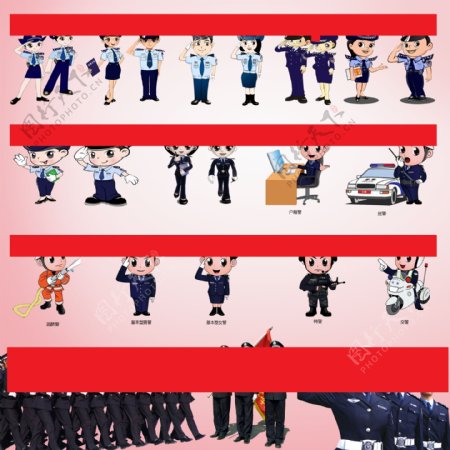 卡通公安警察形象设计
