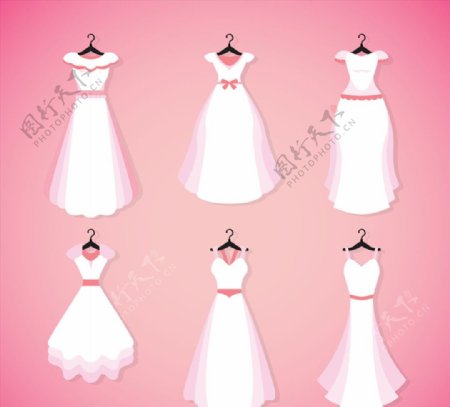 白色婚纱设计矢量素材
