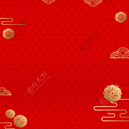 中国红元素PSD模版