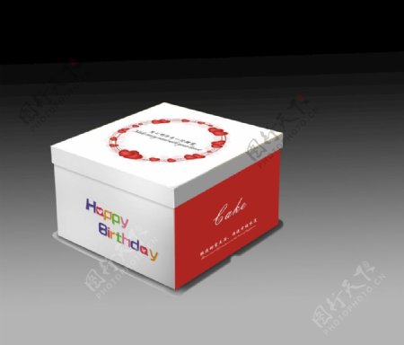 红色生日蛋糕盒