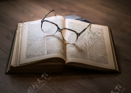 书本眼镜字典