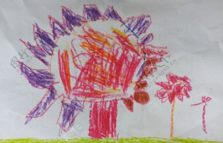 儿童绘画树涂鸦