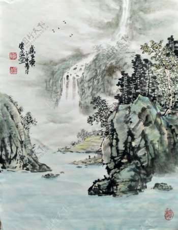 刘俊良国画山水画作品绘画