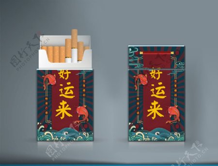 国潮工业包装创意烟盒效果图