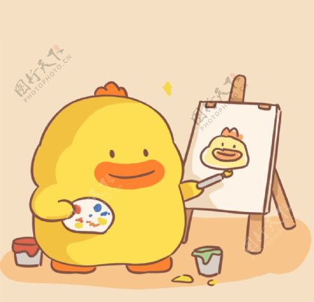 画画的鸭子