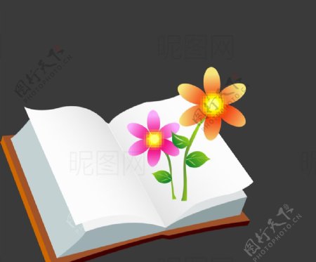 书本花朵