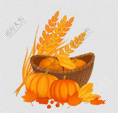 秋季丰收麦穗合成海报素材