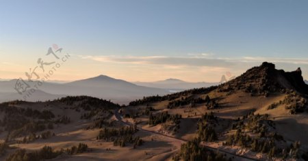 群山天空云彩风景公路