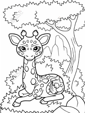 长颈鹿儿童简笔画卡通图片