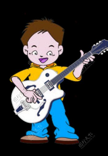 吉他小孩卡通音乐