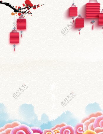 中式春节喜庆海报背景