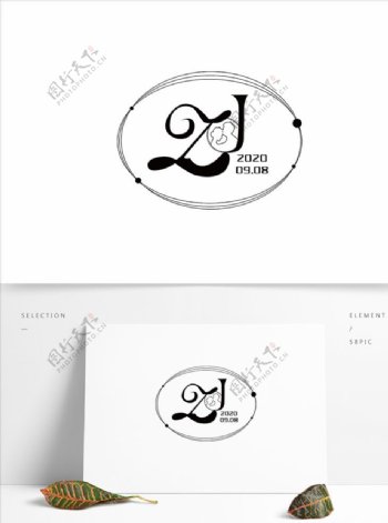 简约字母婚礼logo
