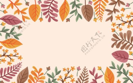 秋天绘画树叶素材