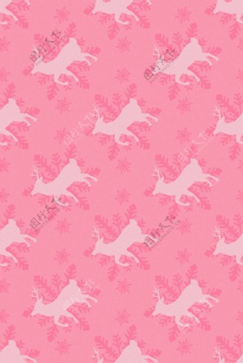 圣诞元素驯鹿粉色背景图片