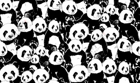 熊猫数码印花图片