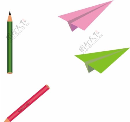 铅笔纸飞机图片
