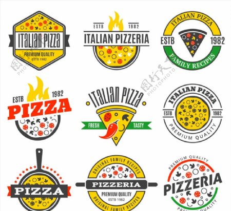 彩色披萨店标志图片