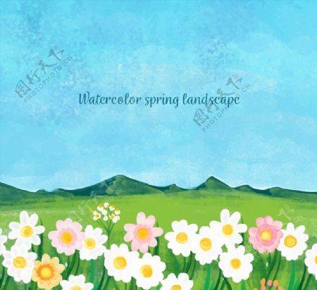 春季花丛风景图片