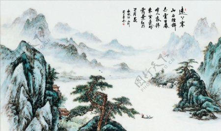 中式水墨山水图片