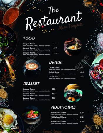 美食菜单海报图片